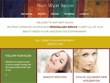 Tablet Screenshot of hairwestsalon.com